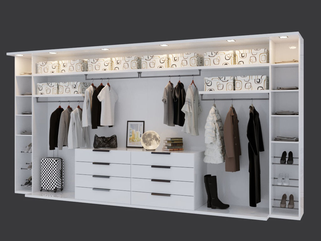 Womens wardrobe 3D model_1