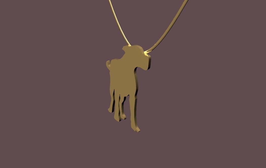 jewel dog shape pendant - joia pingente formato cachorro 3D print model_1
