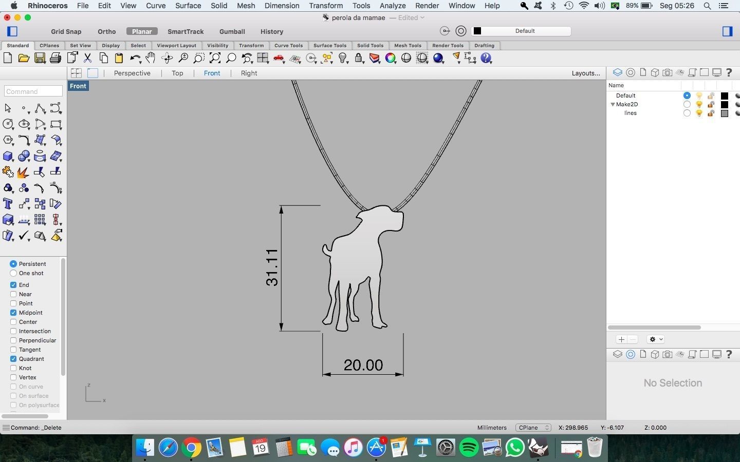 jewel dog shape pendant - joia pingente formato cachorro 3D print model_2