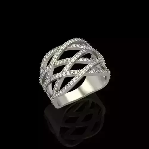 Women Ring with diamonds 3dm stl vintage