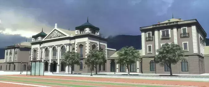 Railway station 1910 - Bratislava Slovakia exterior interior 3D model