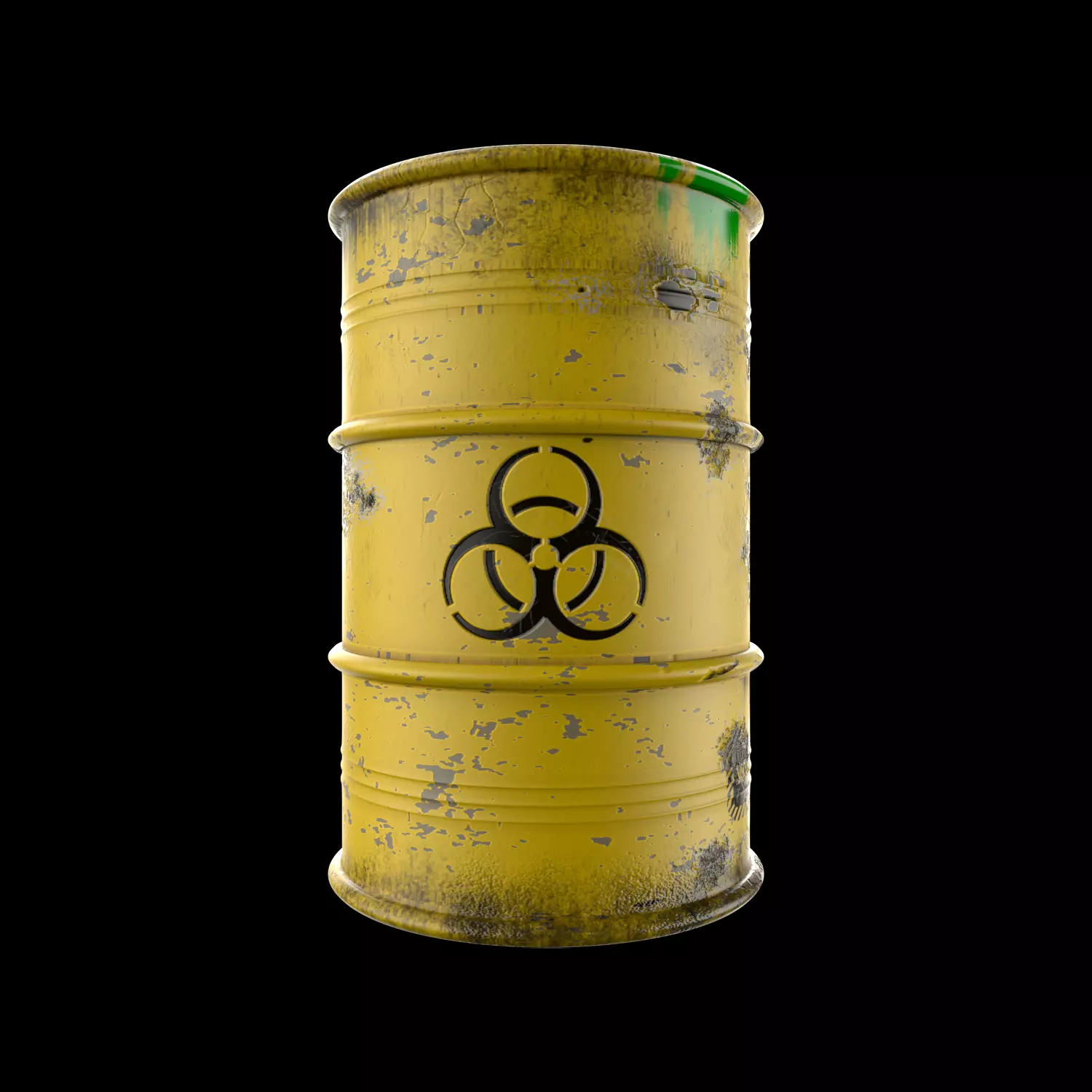 Atomic Waste Barrel Low-poly 3D model_0