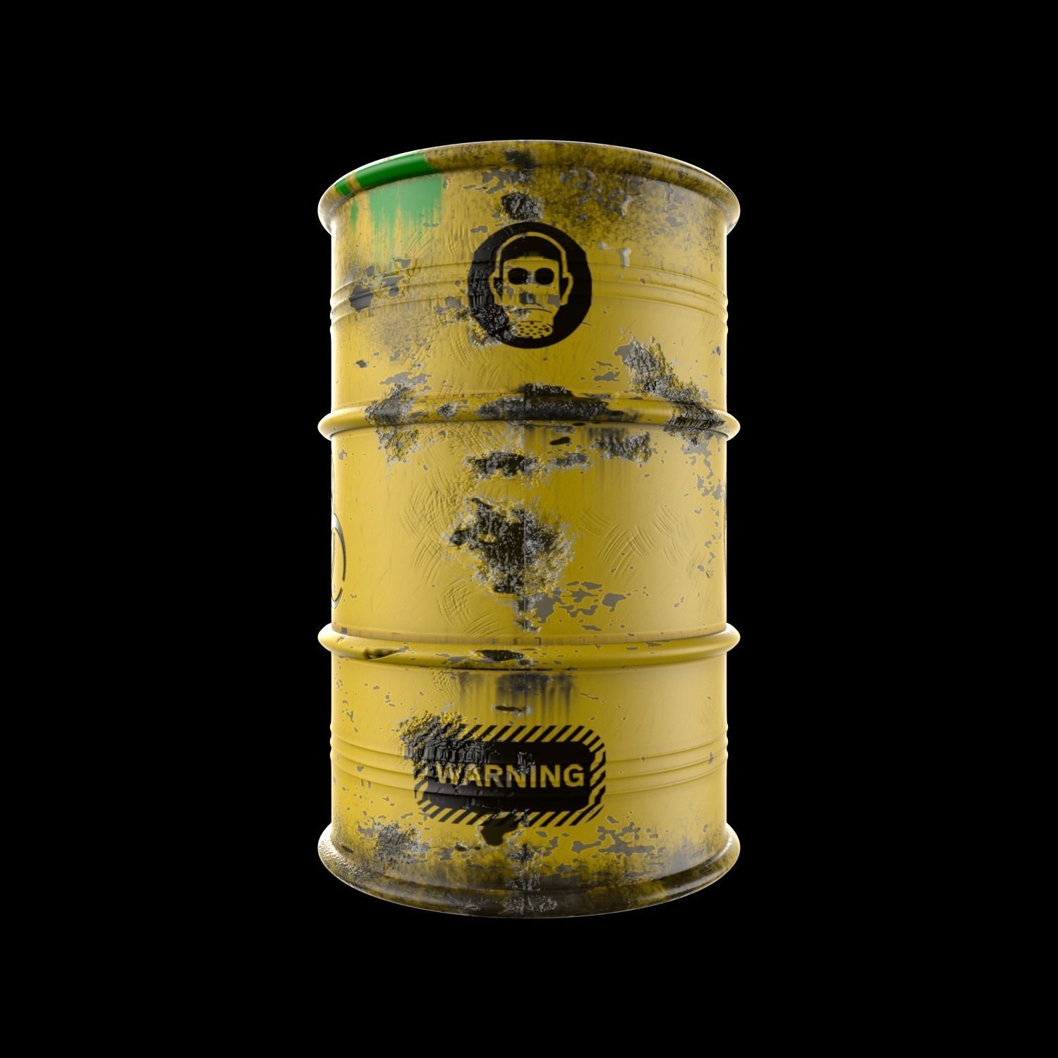 Atomic Waste Barrel Low-poly 3D model_2