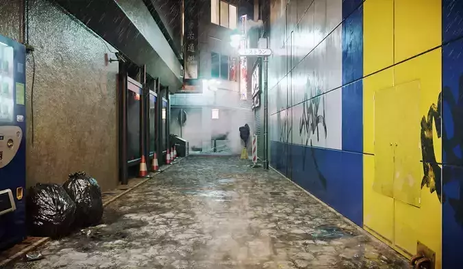 Sci fi Valleway Low-poly 3D model