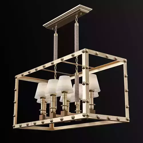 LOFT1176 brass light fixture with shades