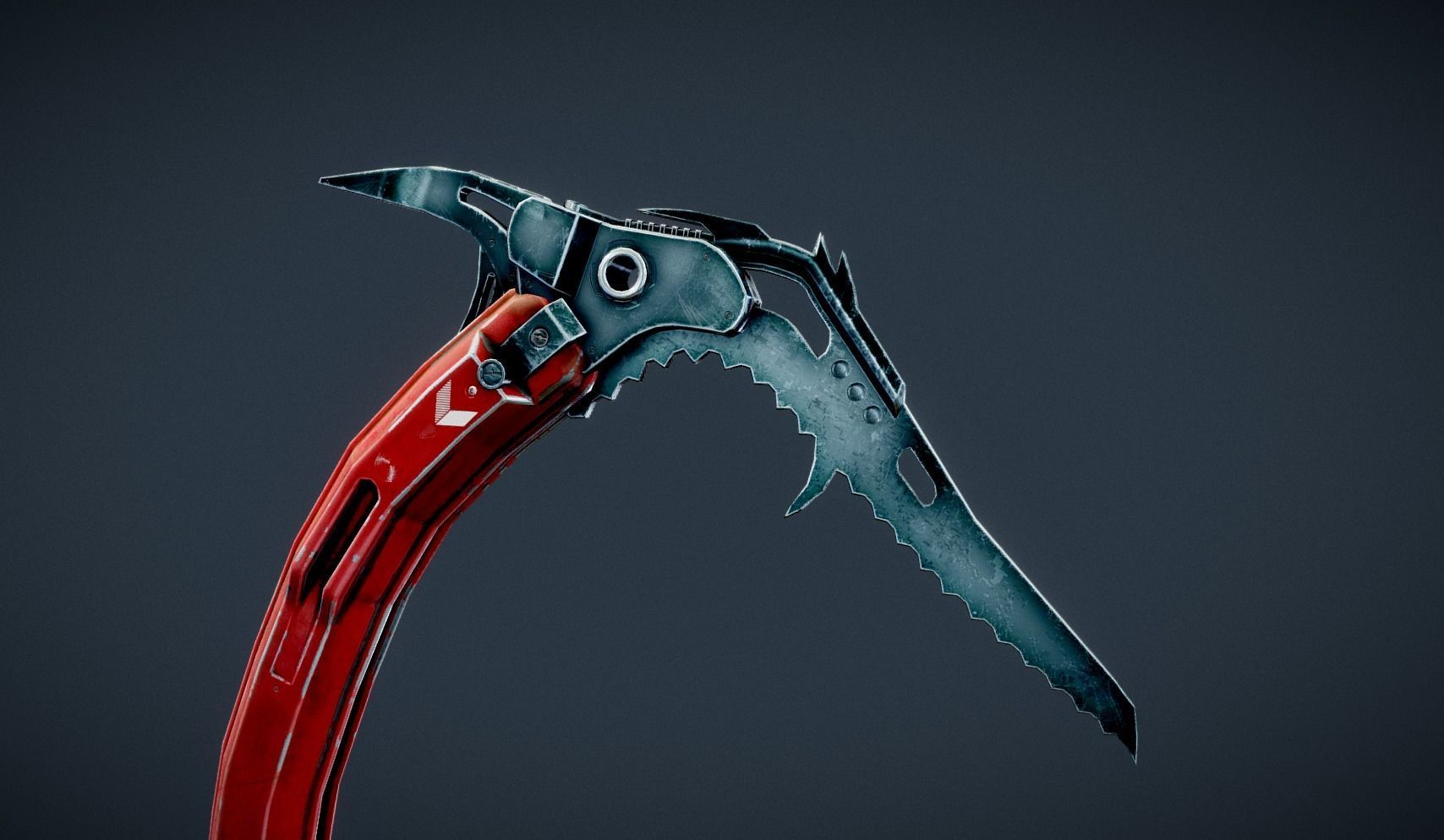 Ice Pickaxe Low-poly 3D model_3