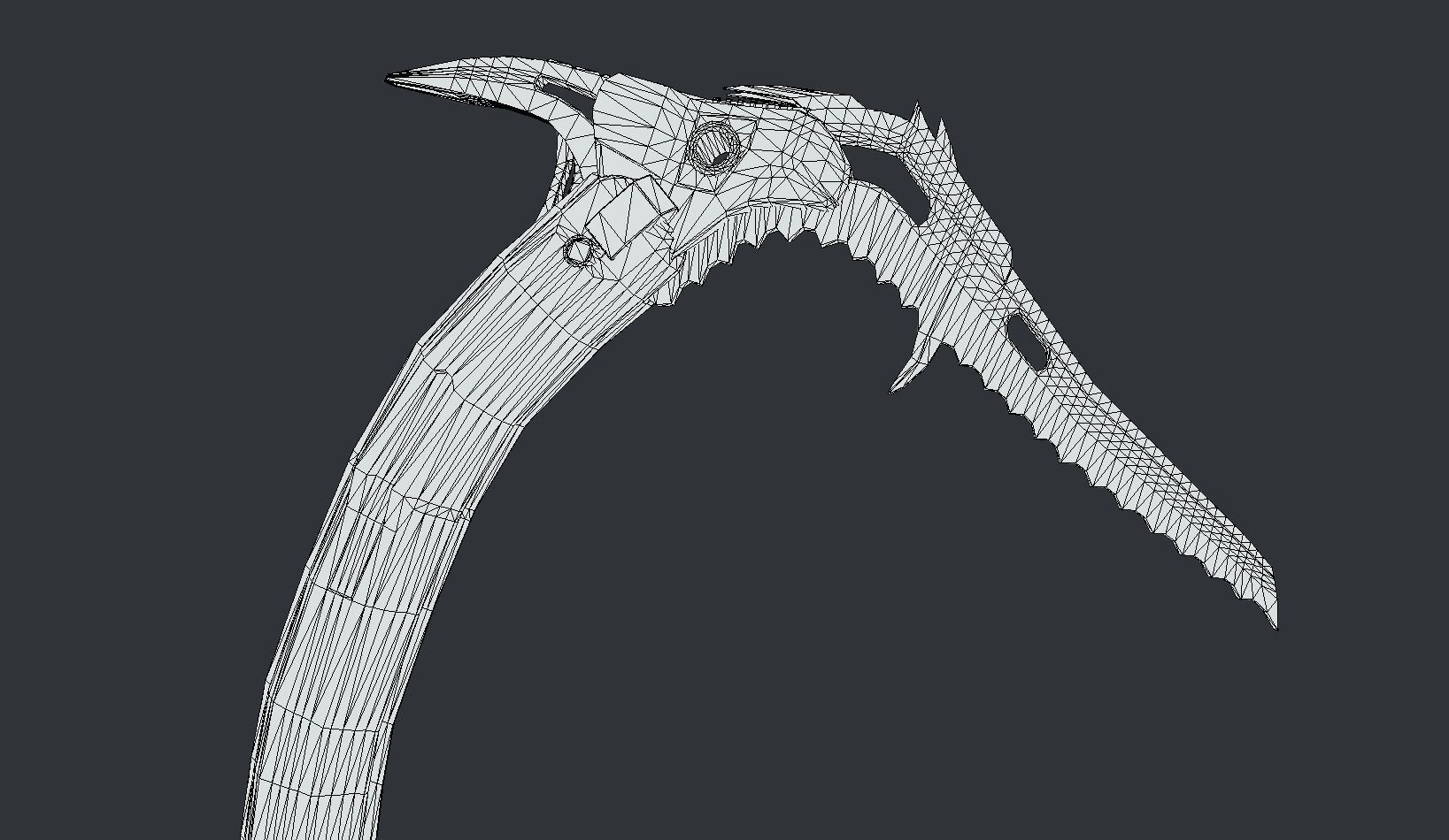 Ice Pickaxe Low-poly 3D model_12