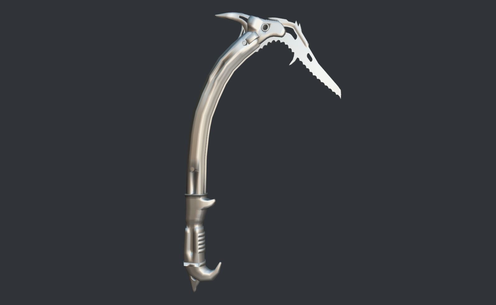 Ice Pickaxe Low-poly 3D model_10