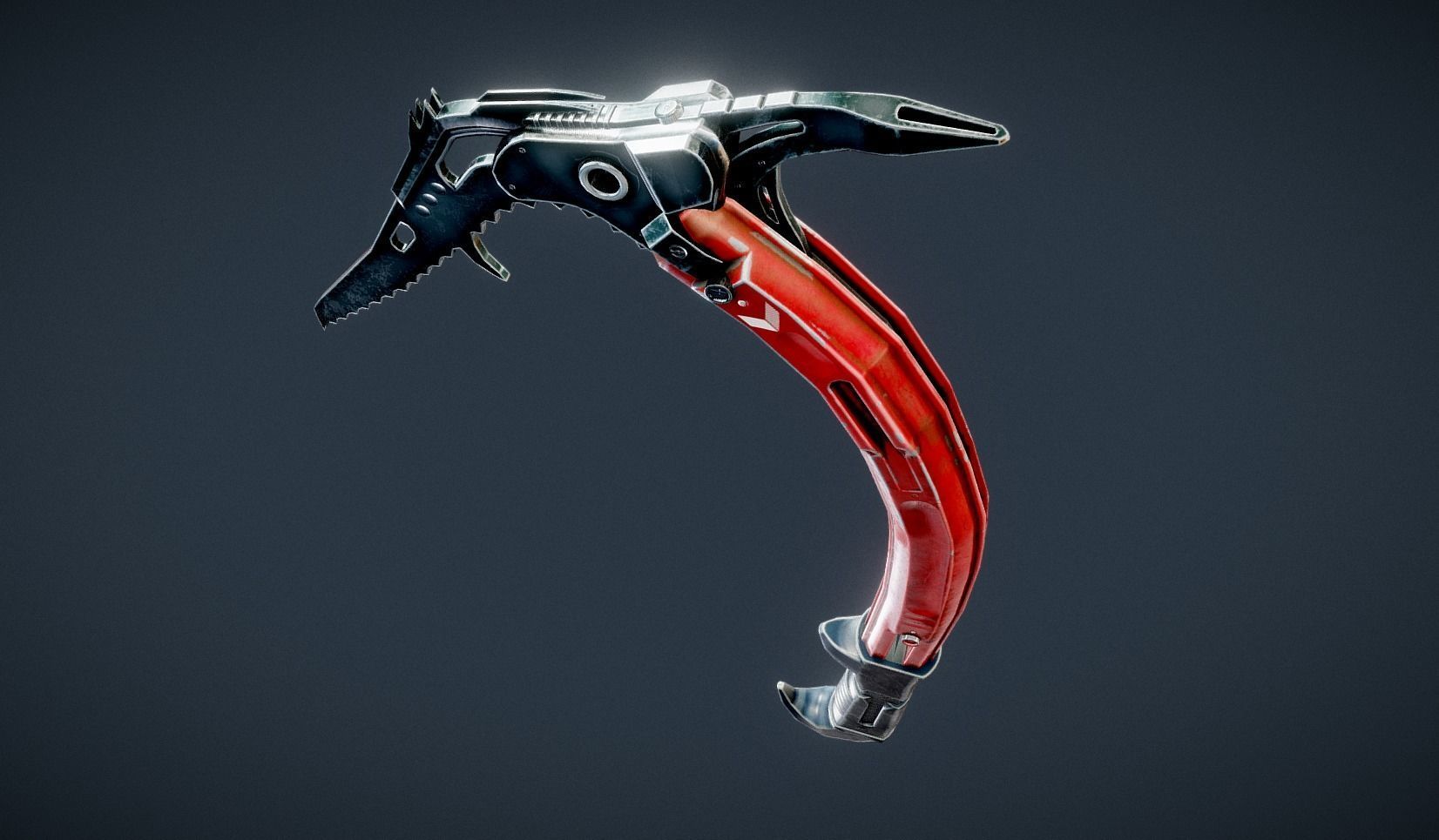 Ice Pickaxe Low-poly 3D model_8