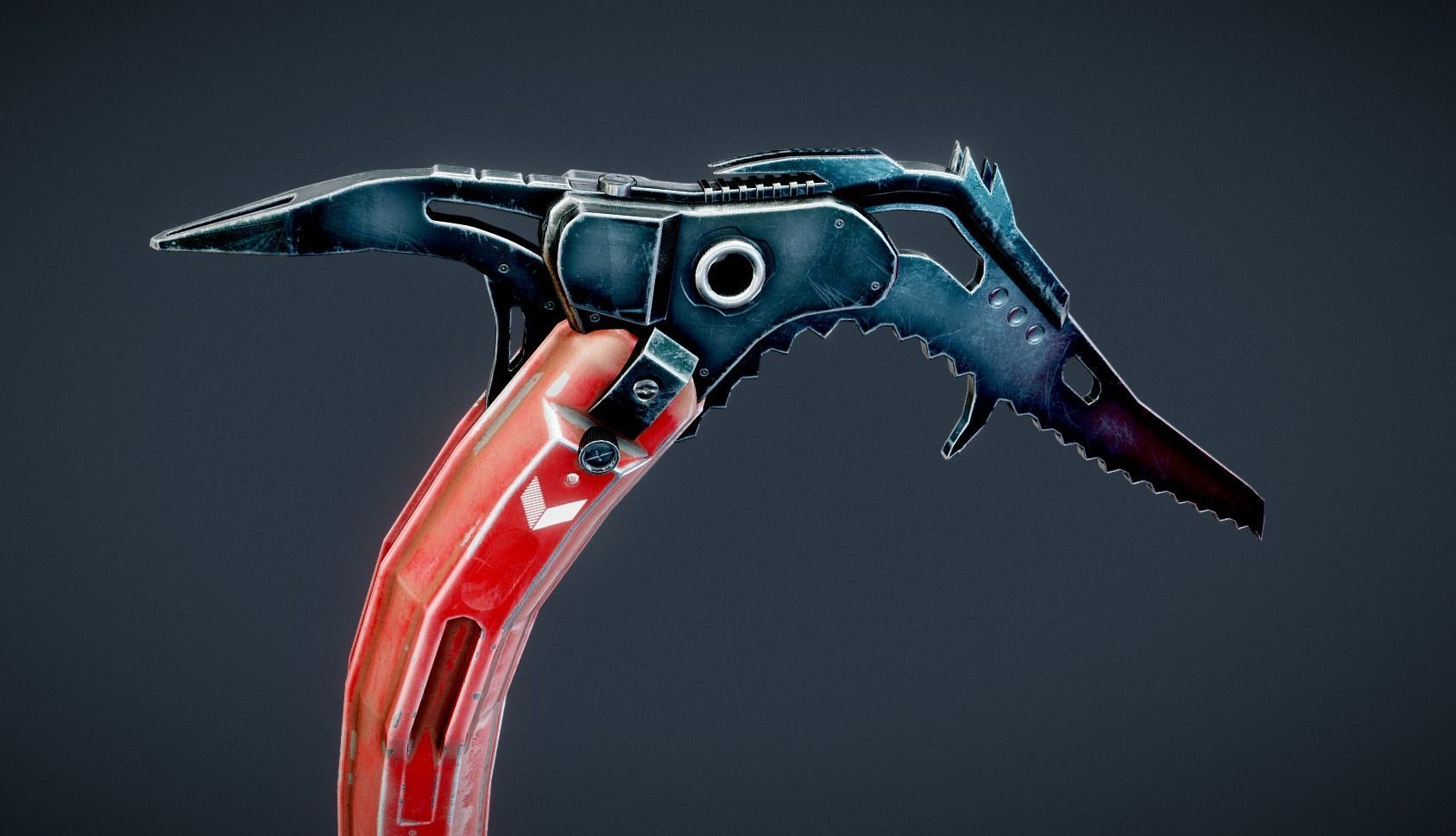 Ice Pickaxe Low-poly 3D model_5