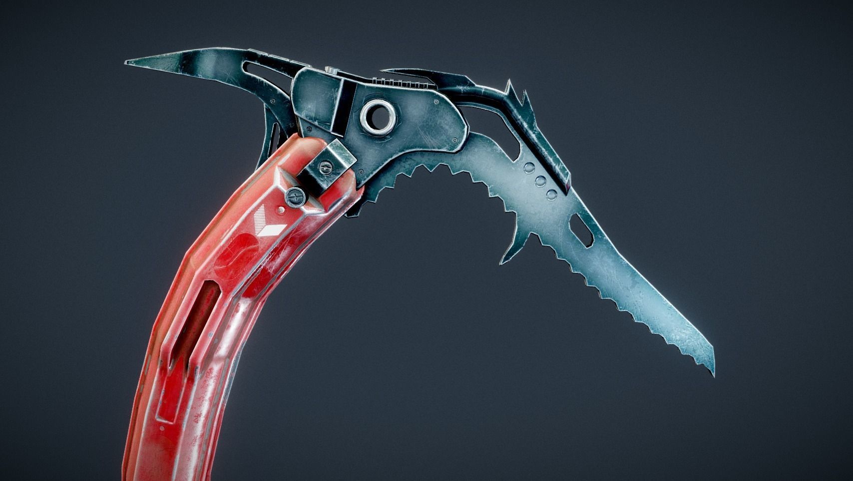 Ice Pickaxe Low-poly 3D model_1