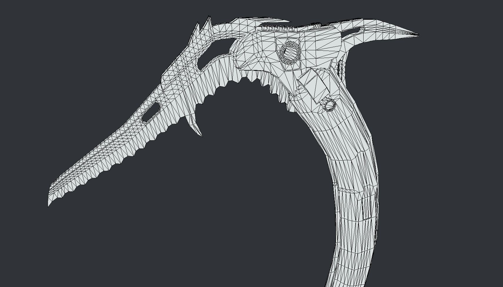 Ice Pickaxe Low-poly 3D model_13