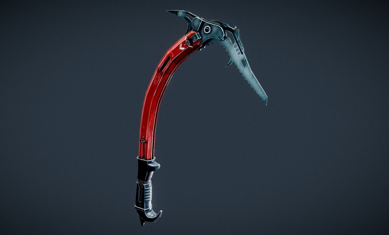 Ice Pickaxe Low-poly 3D model_2