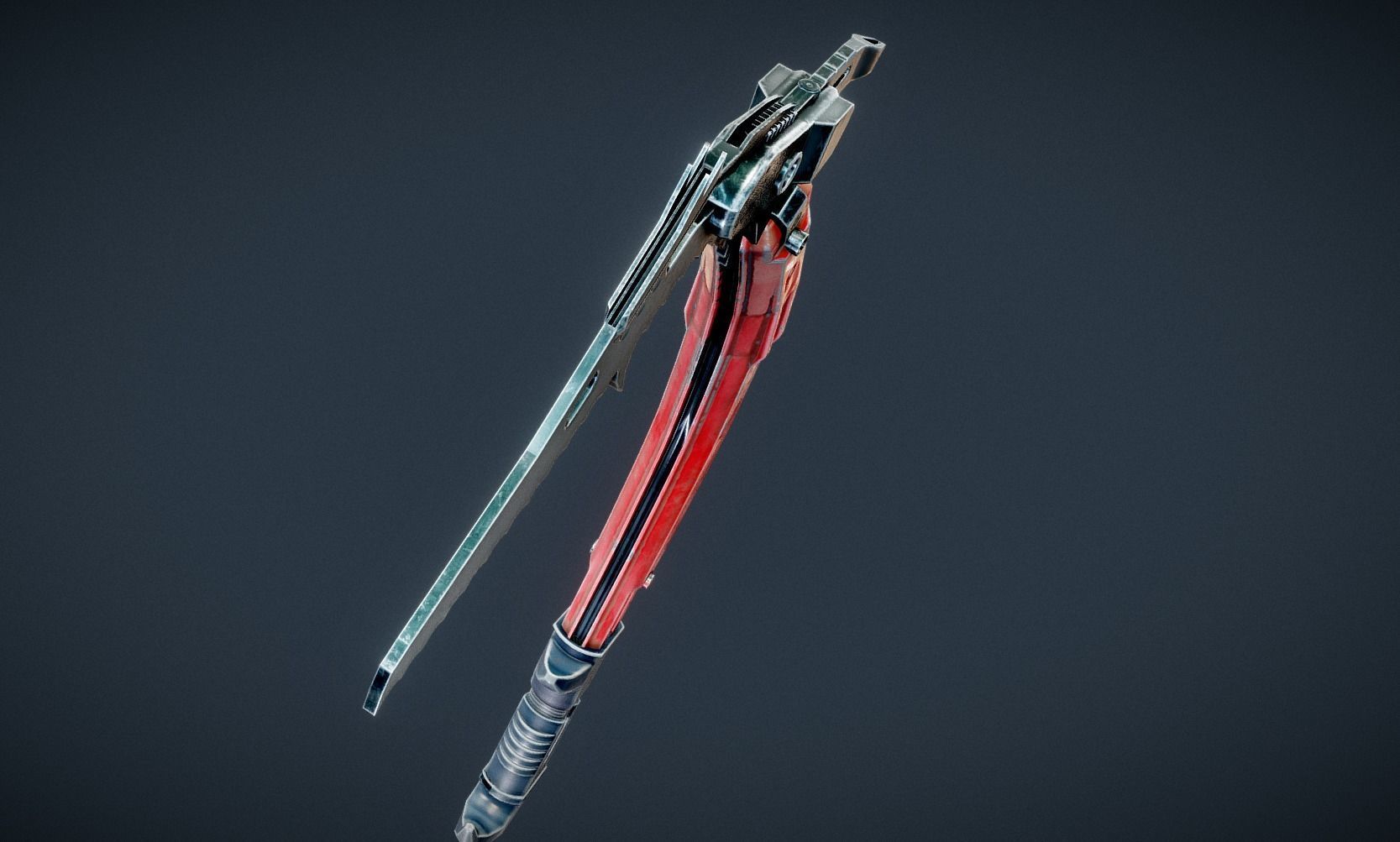 Ice Pickaxe Low-poly 3D model_9