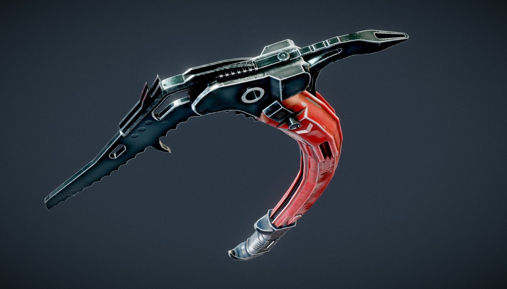 Ice Pickaxe Low-poly 3D model_6