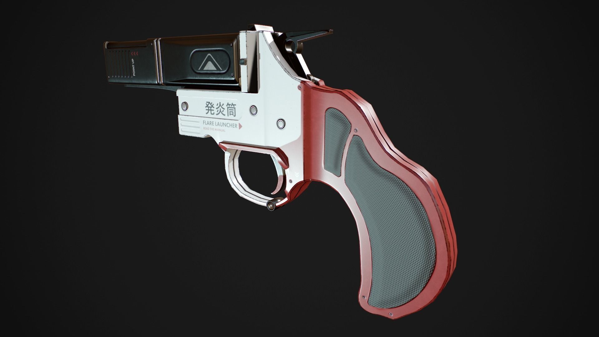 Flare Gun Low-poly 3D model_4