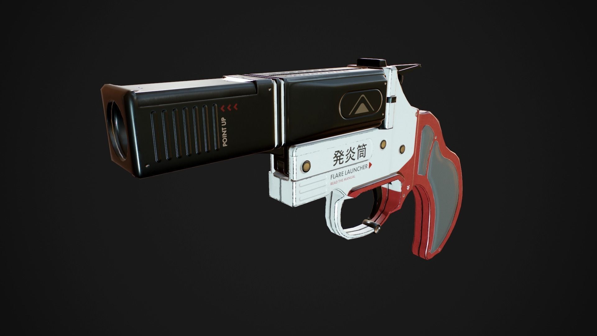 Flare Gun Low-poly 3D model_1