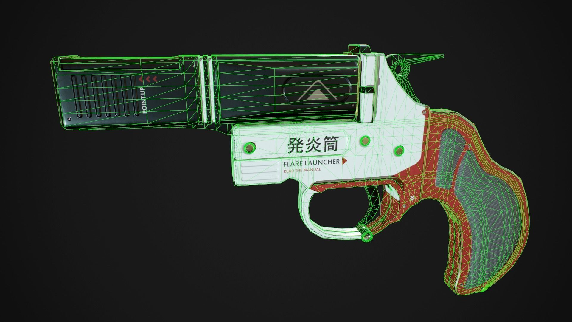 Flare Gun Low-poly 3D model_11