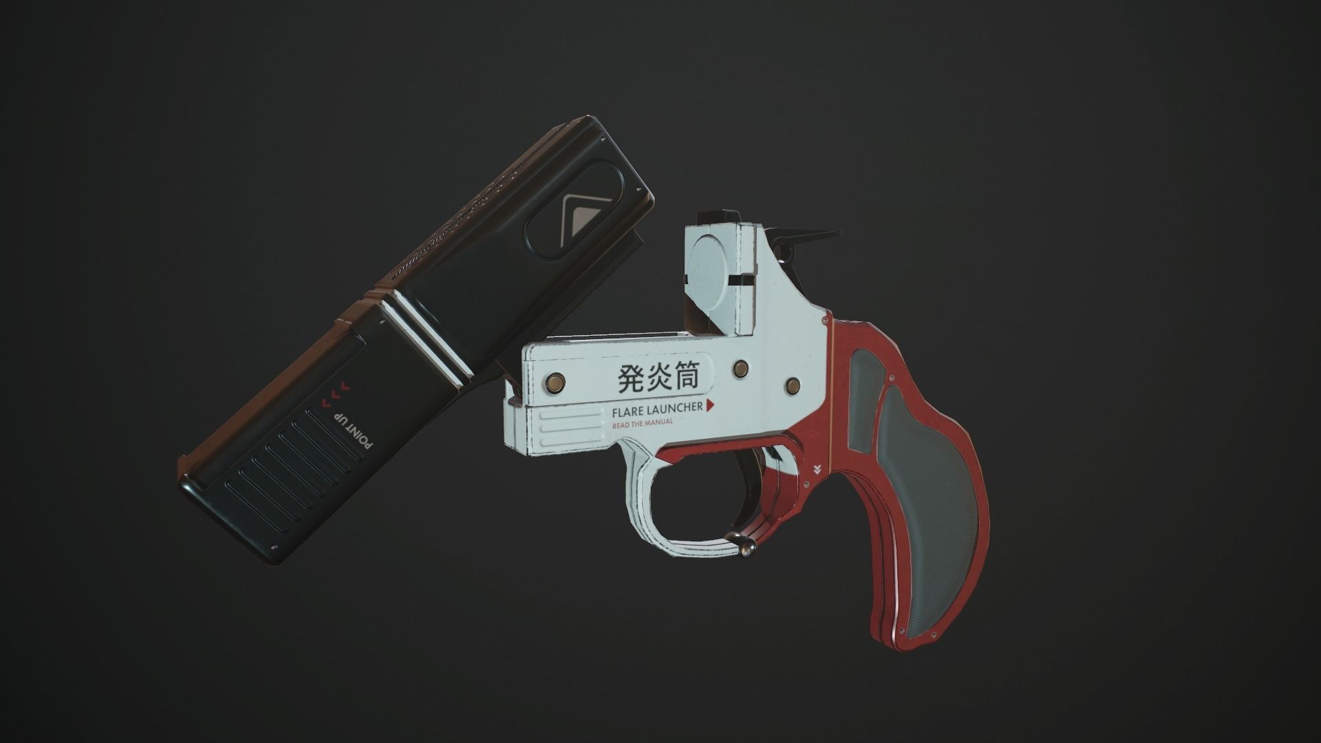 Flare Gun Low-poly 3D model_3