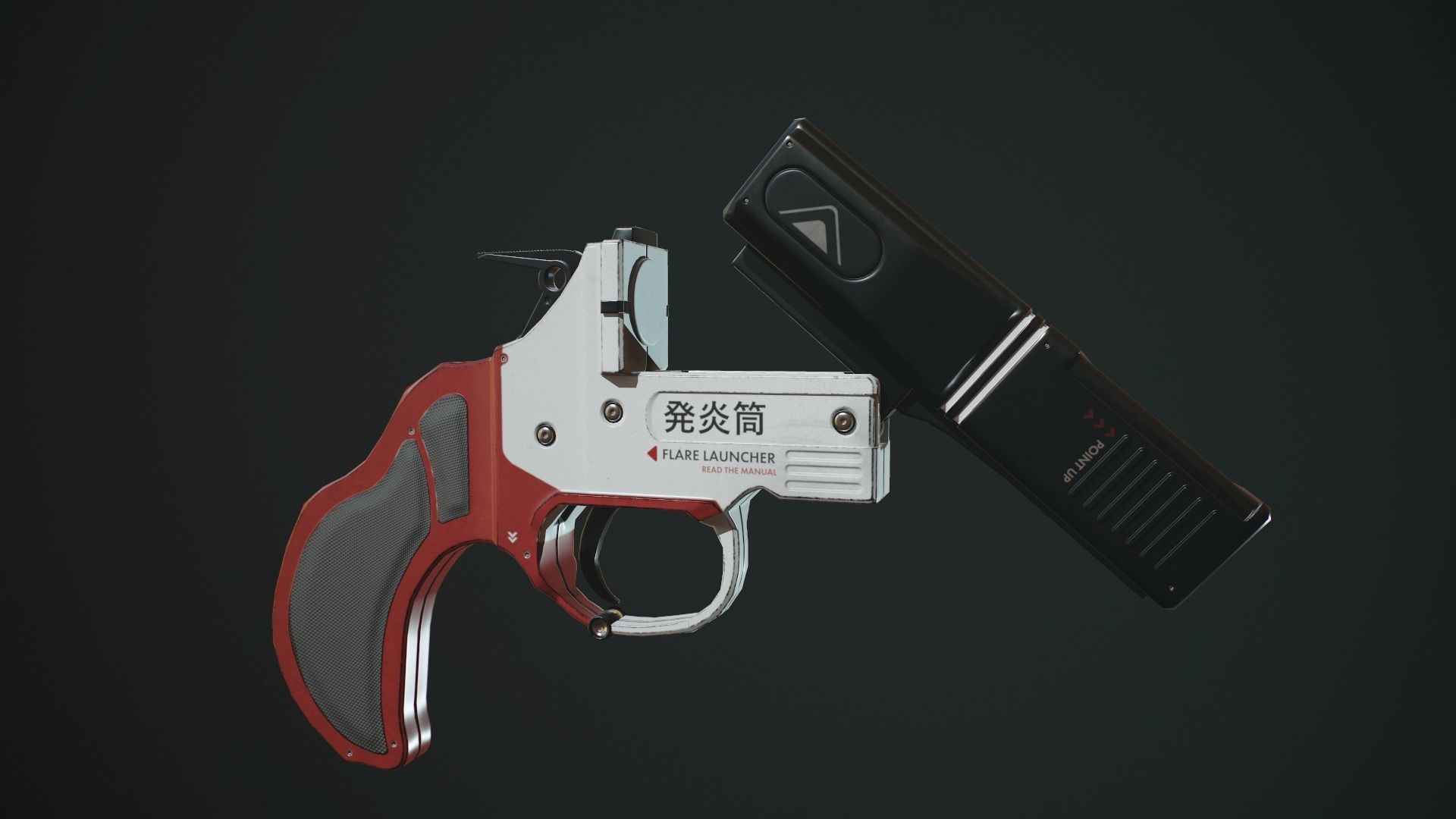 Flare Gun Low-poly 3D model_2