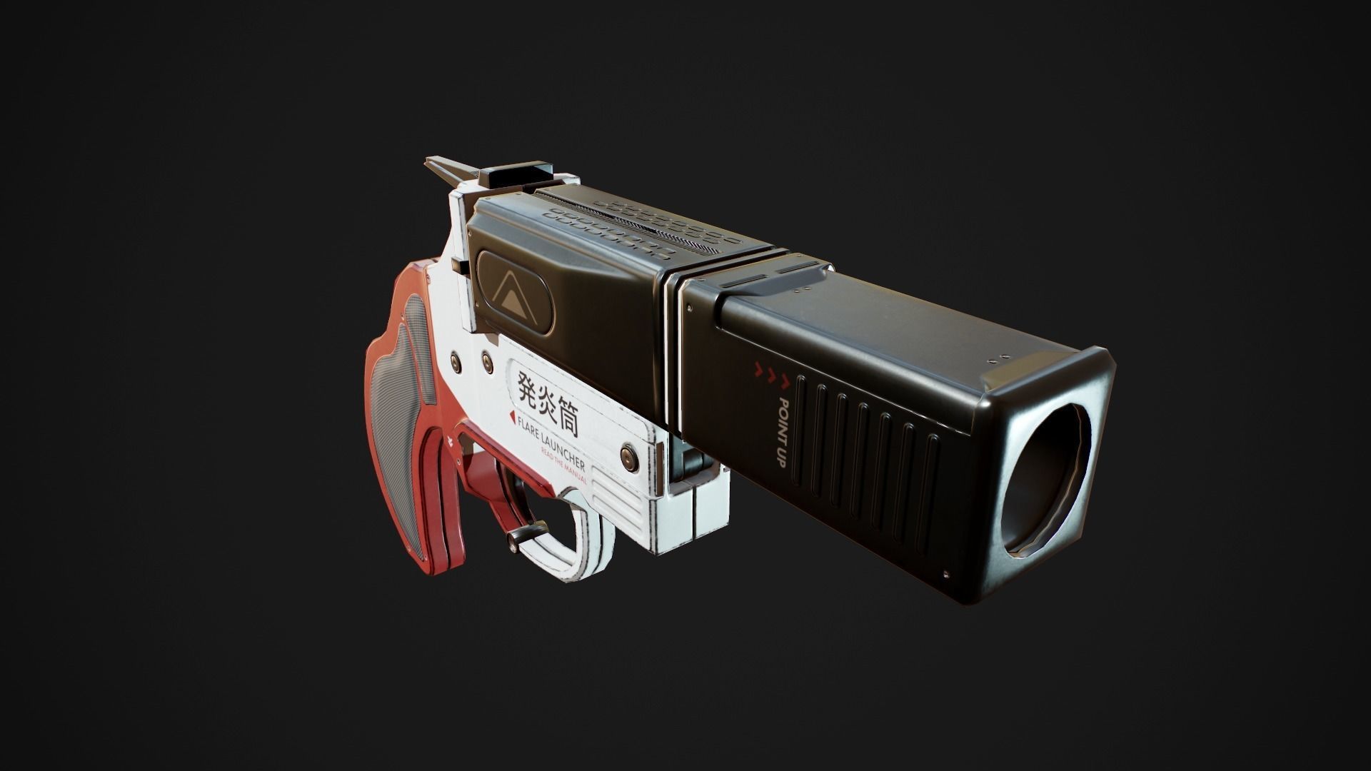 Flare Gun Low-poly 3D model_7
