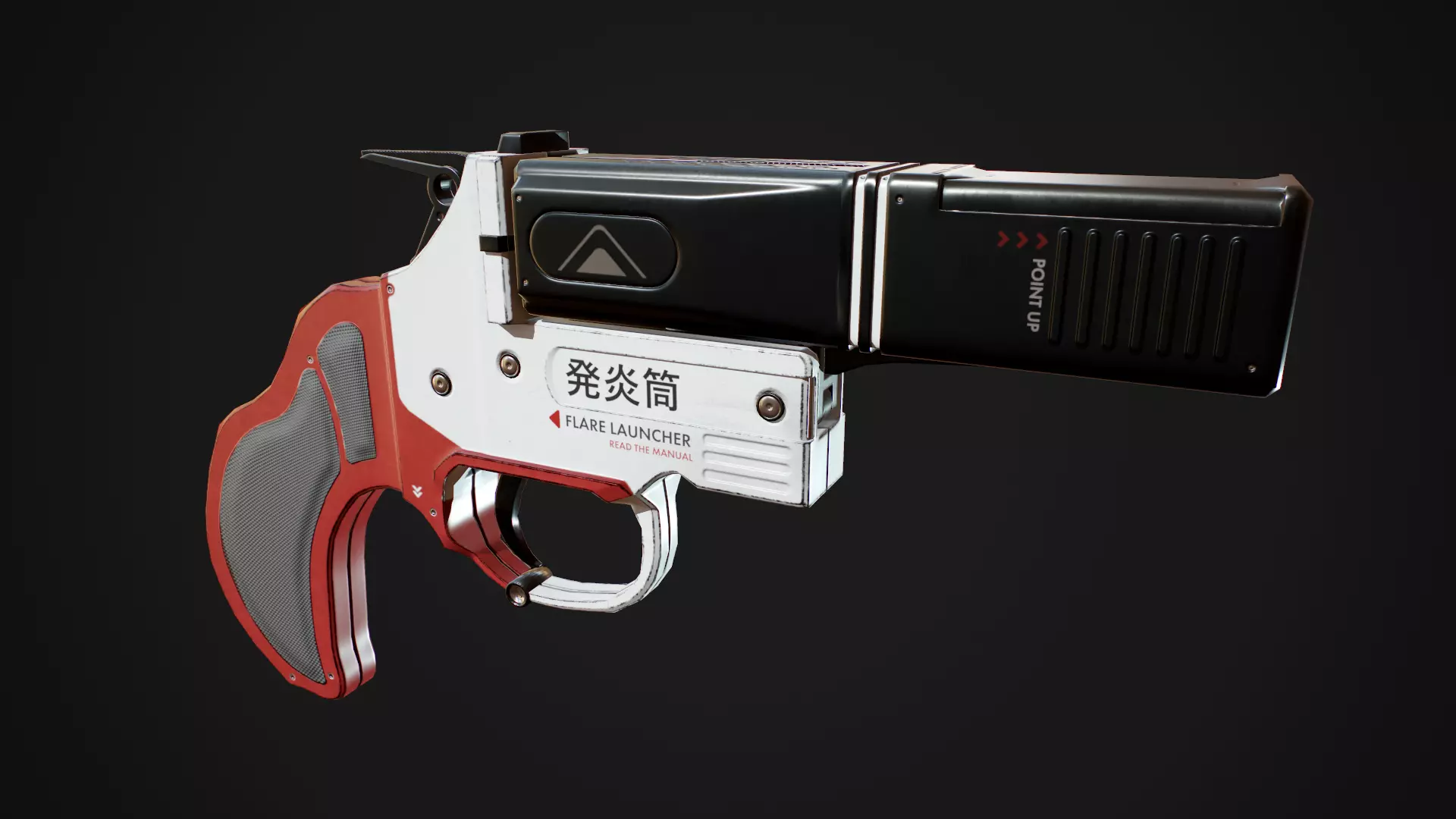 Flare Gun Low-poly 3D model_0