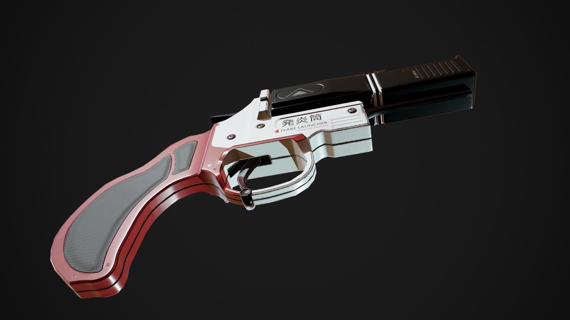 Flare Gun Low-poly 3D model_13