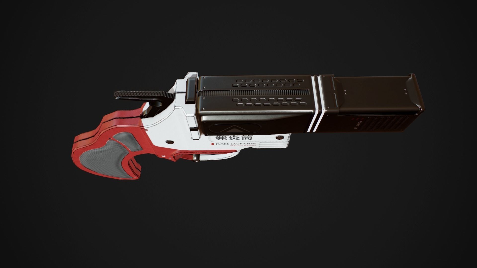 Flare Gun Low-poly 3D model_12