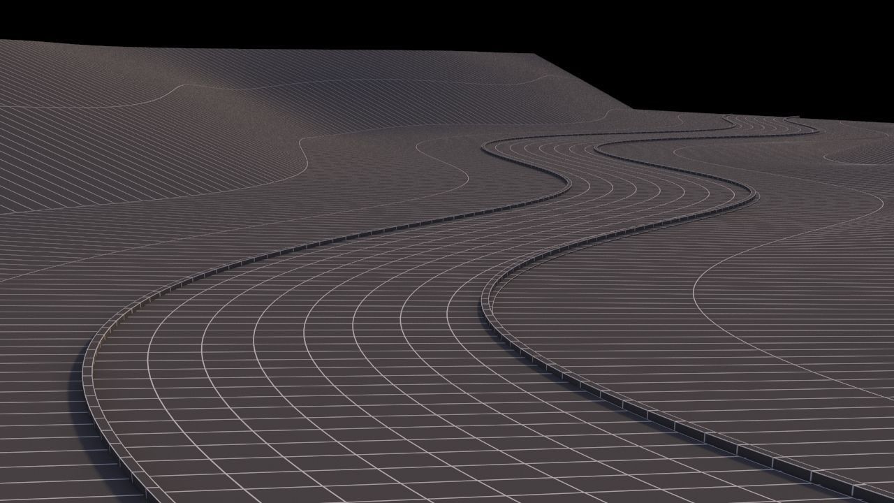 Realistic road winding in forest 3D model_11