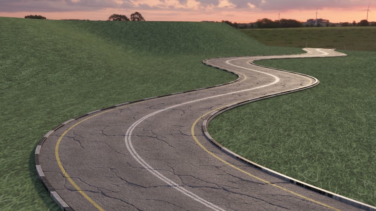 Realistic road winding in forest 3D model_9