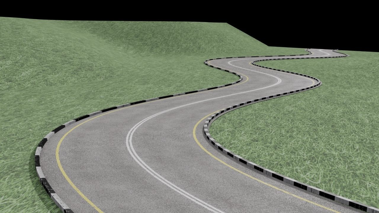 Realistic road winding in forest 3D model_10