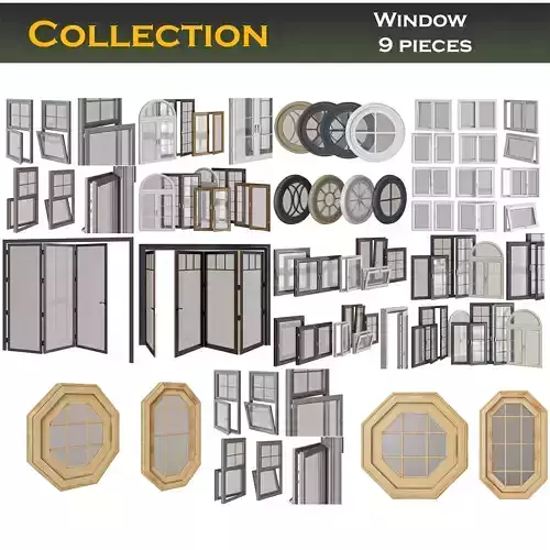 Windows 3d model Collection 9 pieces
