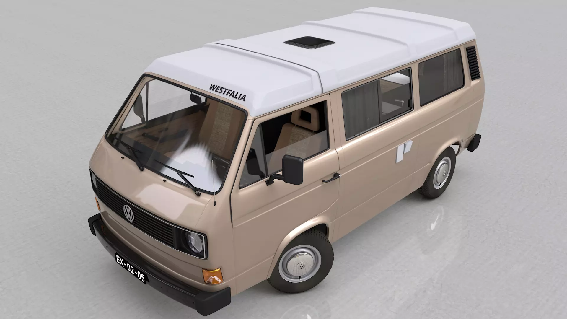 VOLKSWAGEN T3 TRANSPORTER CAMPING WESTFALIA JOKER FOLDING ROOF 3D model