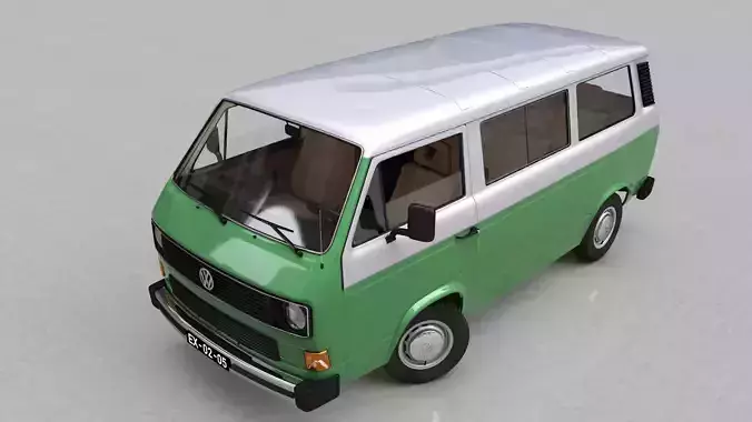 VOLKSWAGEN T3 TRANSPORTER CARAVELLE 1982 3D model
