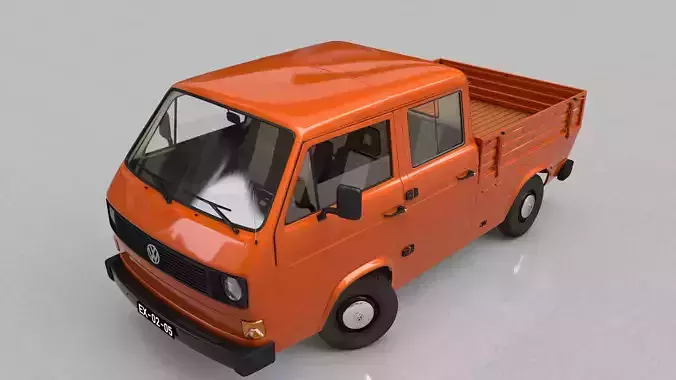 Volkswagen Transporter T3 Pickup Double Cab 1979 3D model