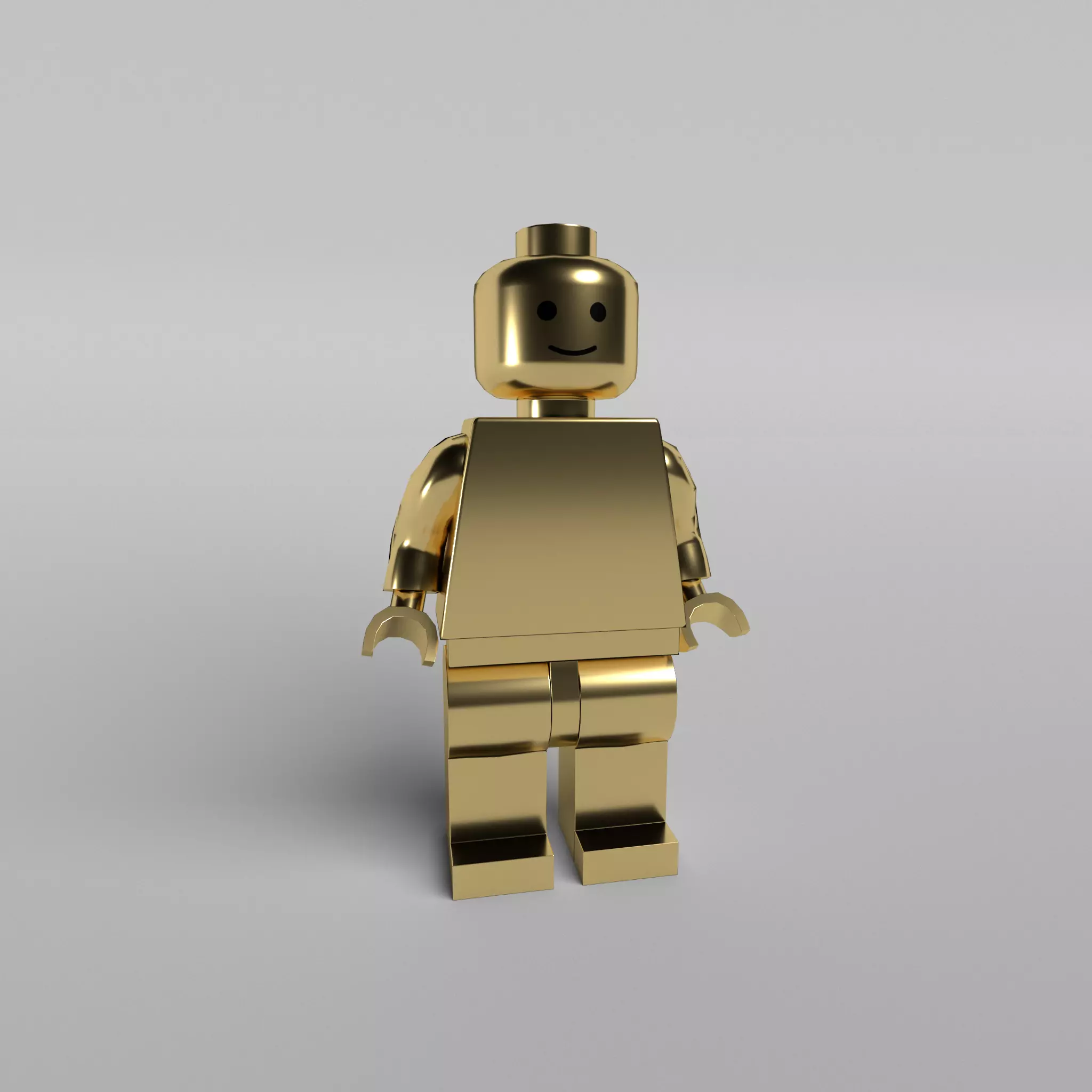 Lego Mini Figure Base Gold Free low-poly 3D model