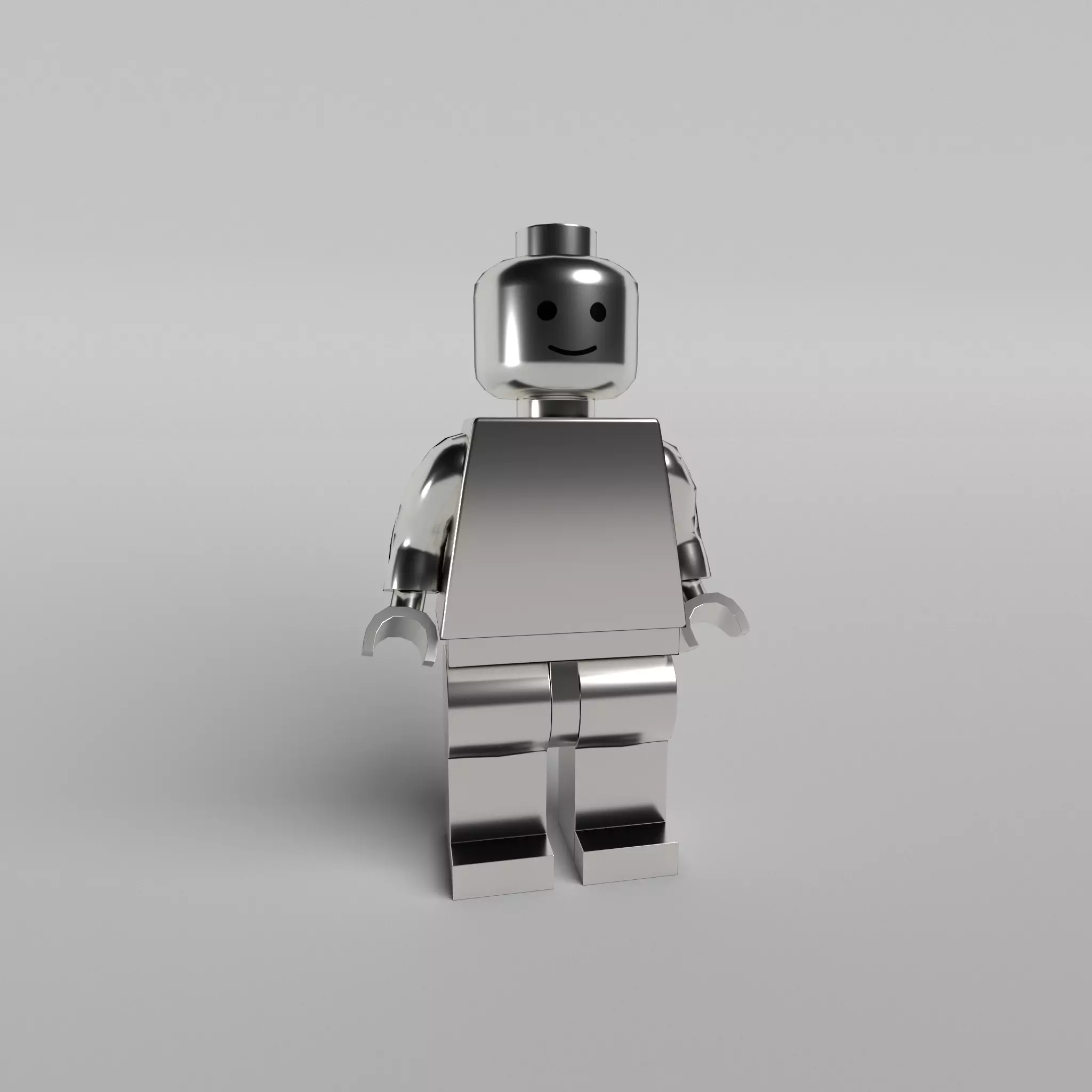 Lego Mini Figure Base Silver Free low-poly 3D model