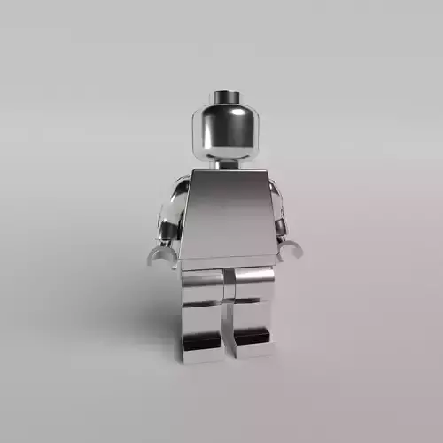 Lego Mini Figure Base Silver No Face