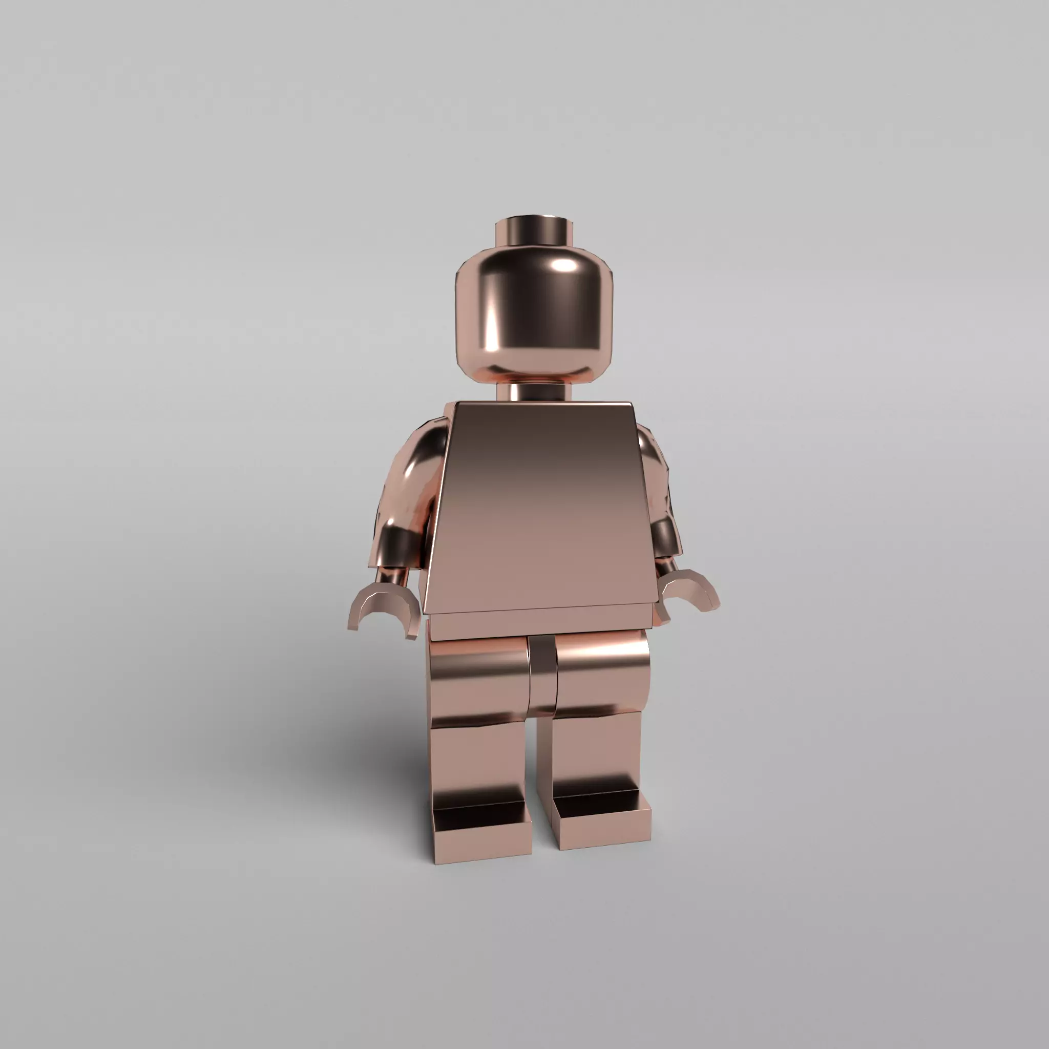 Lego Mini Figure Base Coppor No Face Free low-poly 3D model