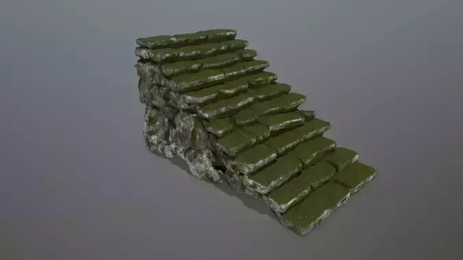 stairs stone wall with grass