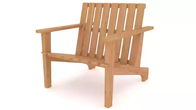 Wooden Armchair - 3ds Max