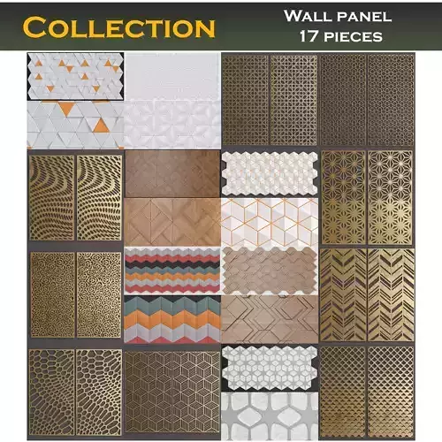 Wall panel colletion 3d model