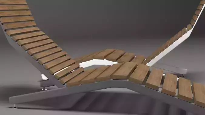 RIVAGE lounge chair with two wooden slats 3D model