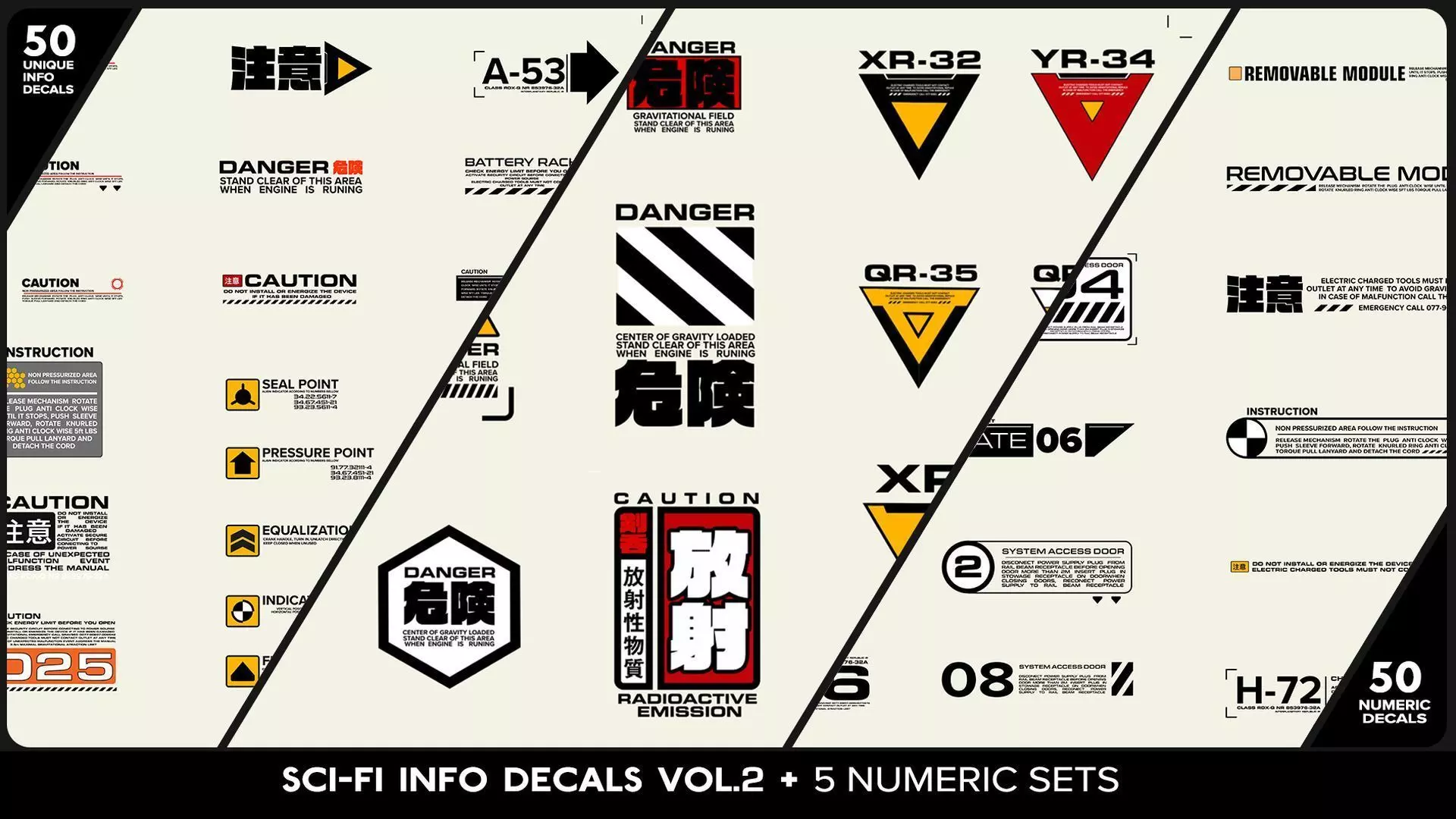 SCI FI Info Decals VOL 2 and Five Numeric Sets Texture_0