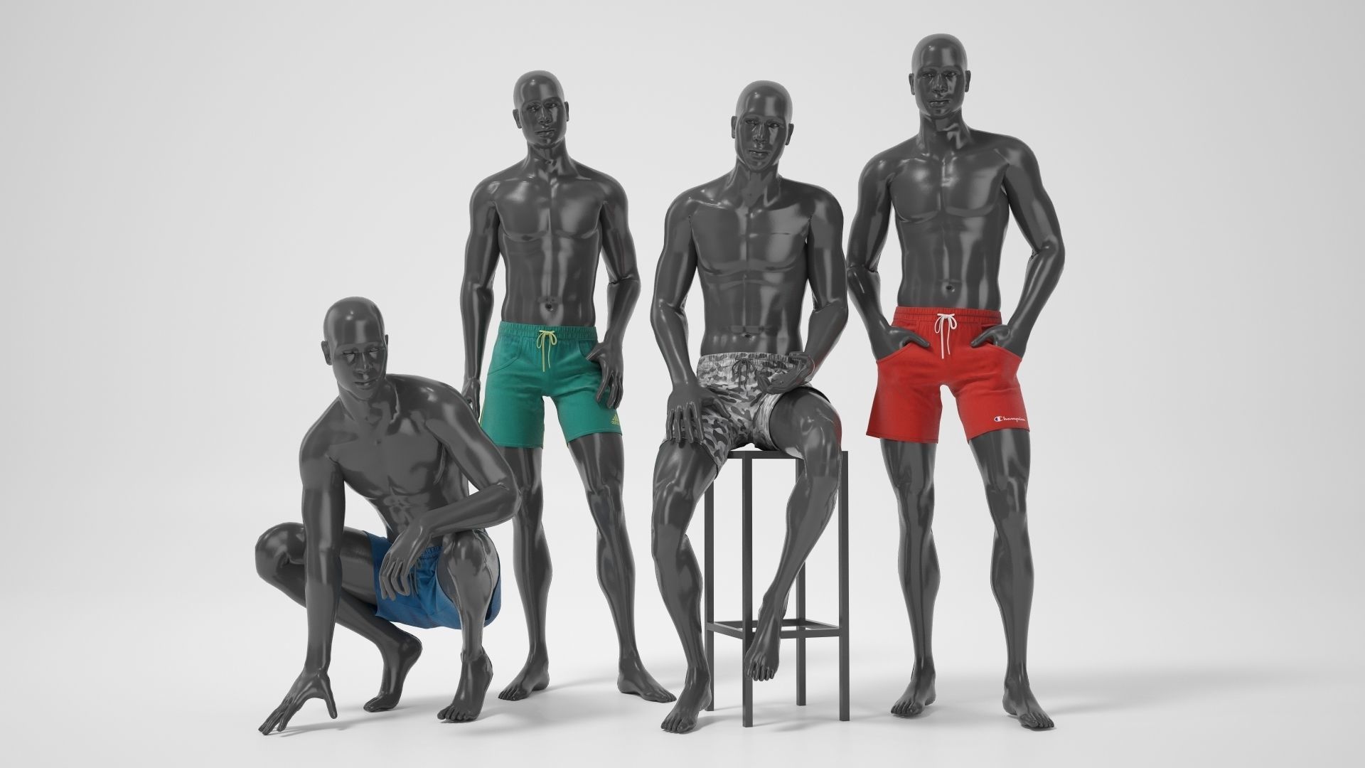 Male mannequins with clothes RELAXED pack 3D model_7