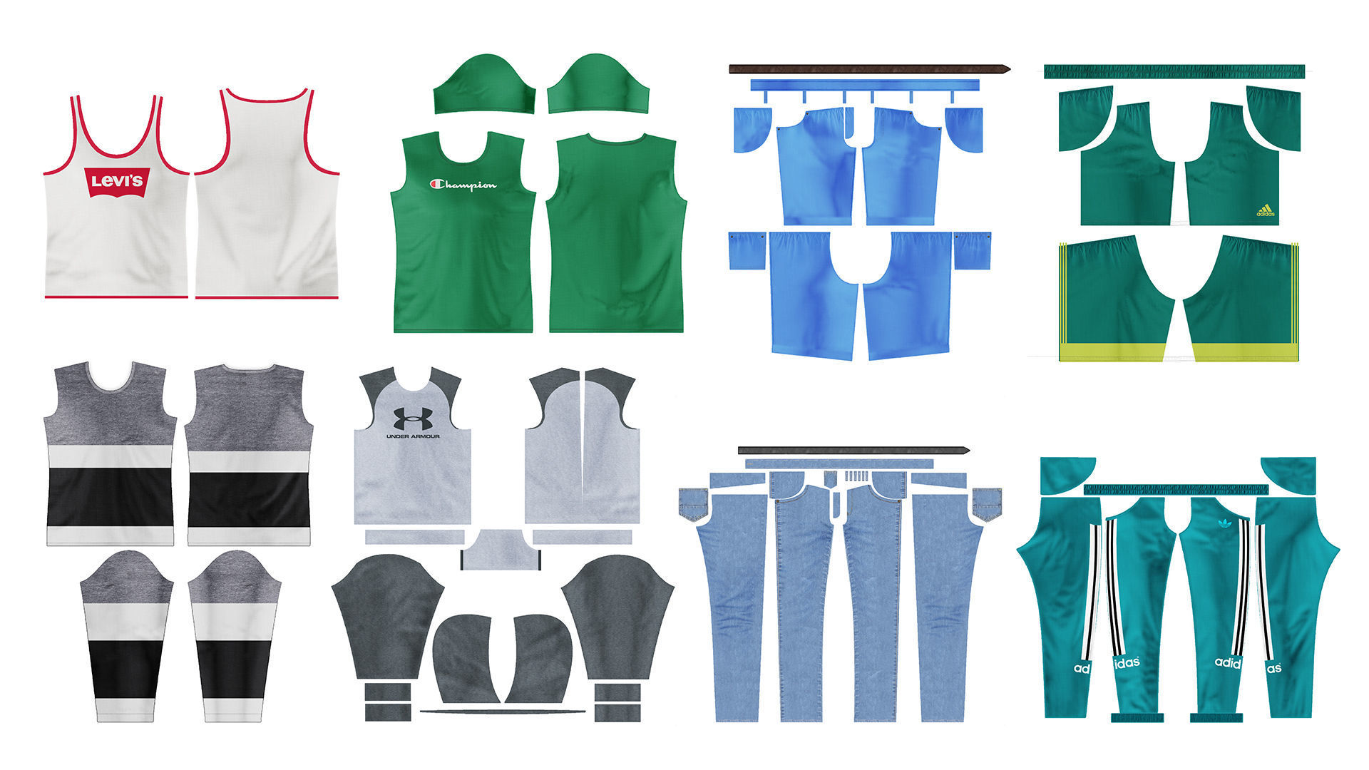 Male mannequins with clothes RELAXED pack 3D model_27