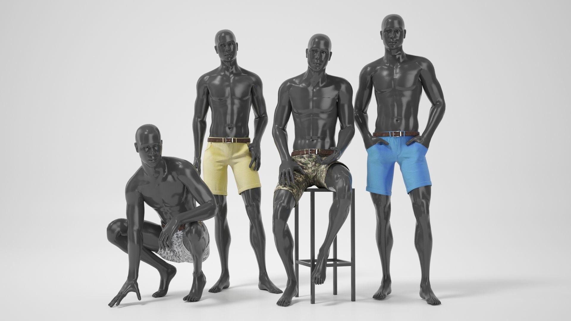 Male mannequins with clothes RELAXED pack 3D model_8