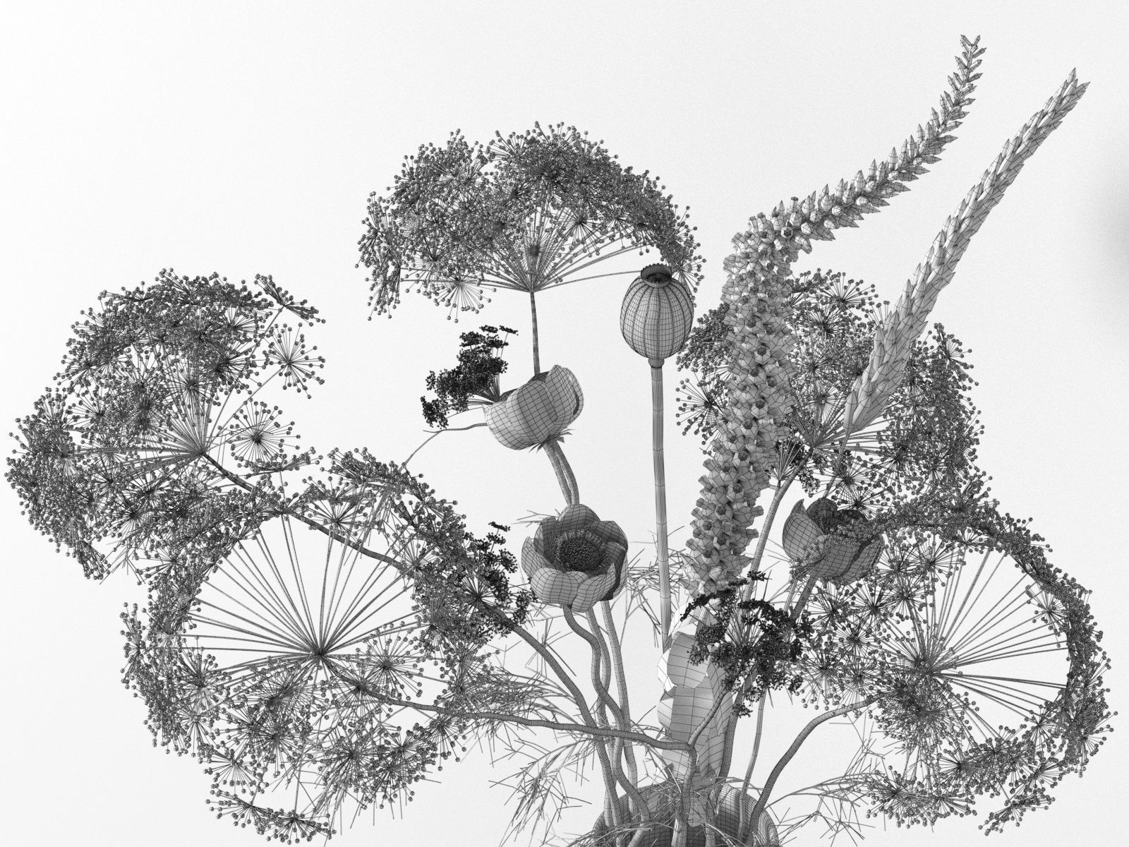 Plants Vase Books and Cup 3D model_4