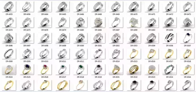 1700  Ring Earrings Pendant 3dm 3-render view details 