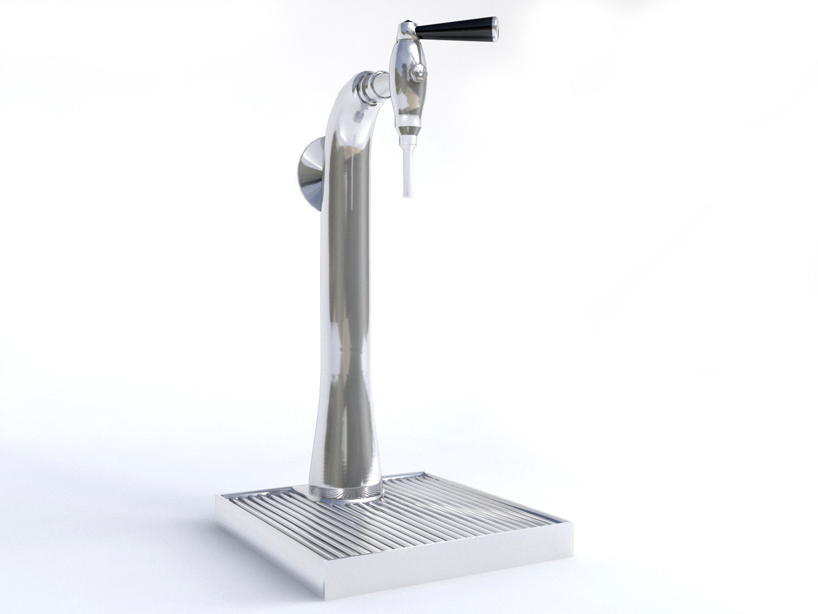 Bar beer tap  Low-poly 3D model_2